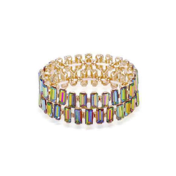 Rachell`s Boutique Jewelry - Rectangle Rhinestone Stretch Bracelet